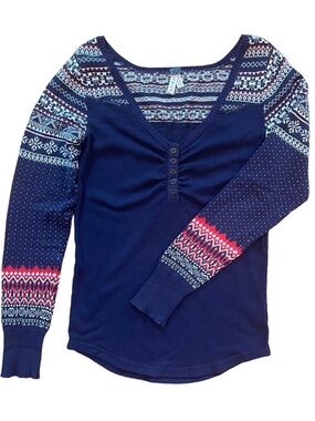 We The Free Fairisle Sweater Sleeve Cabin Fever Thermal Henley